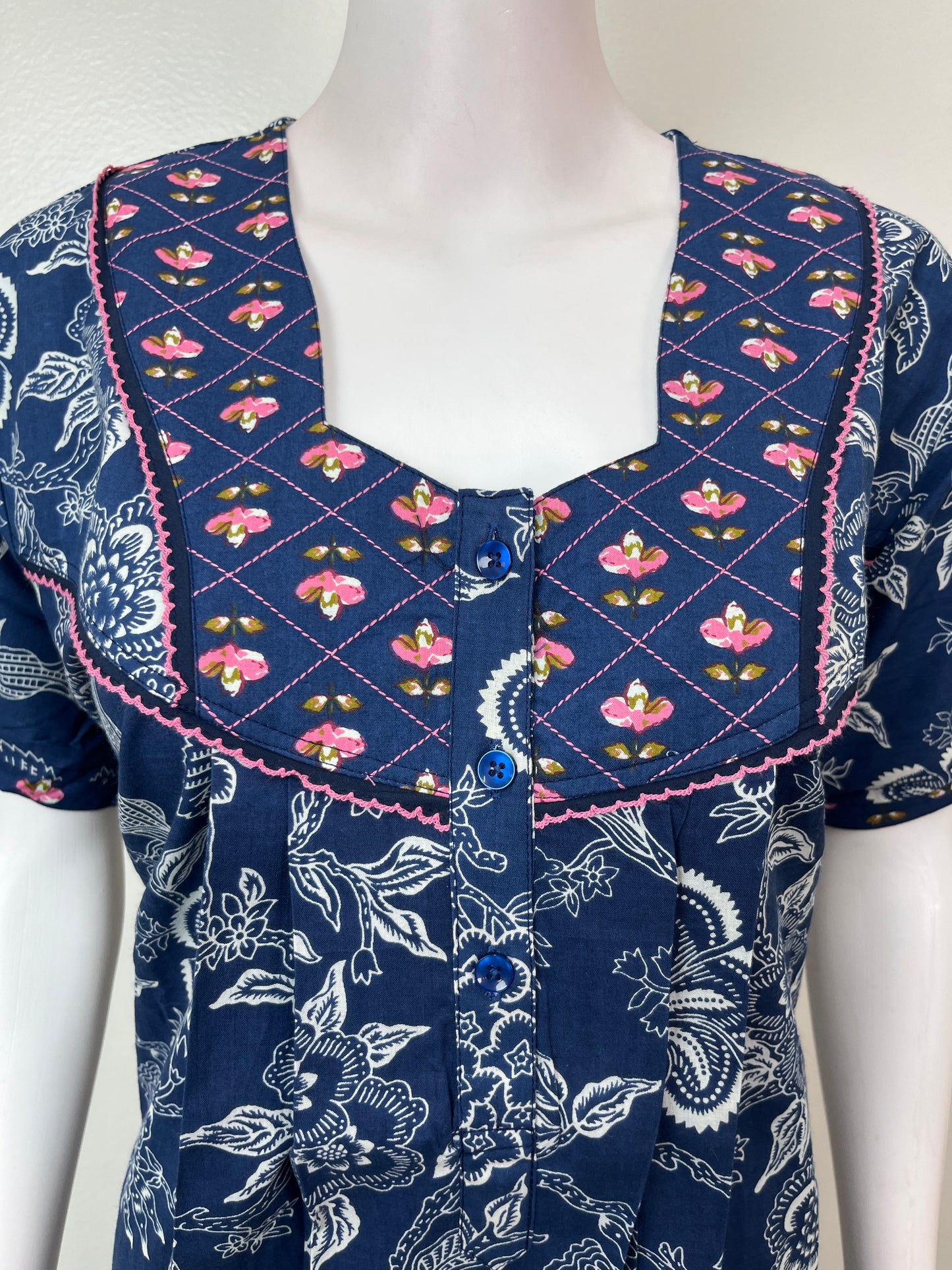 Royal Blue 100% Cotton Nighty Soft & Comfortable