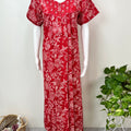 Red Pure Cotton Nighty Elegant & Breathable