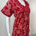 Red Pure Cotton Nighty Elegant & Breathable
