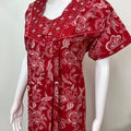 Red Pure Cotton Nighty Elegant & Breathable