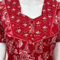 Red Pure Cotton Nighty Elegant & Breathable