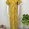 Yellow 100% Cotton Nighty for Women