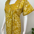 Yellow 100% Cotton Nighty for Women