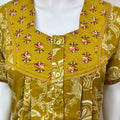 Yellow 100% Cotton Nighty for Women