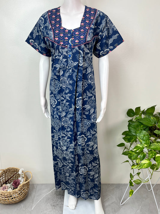 Royal Blue 100% Cotton Nighty Soft & Comfortable