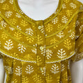 Yellow Pleated Style 100% Cotton Nighty
