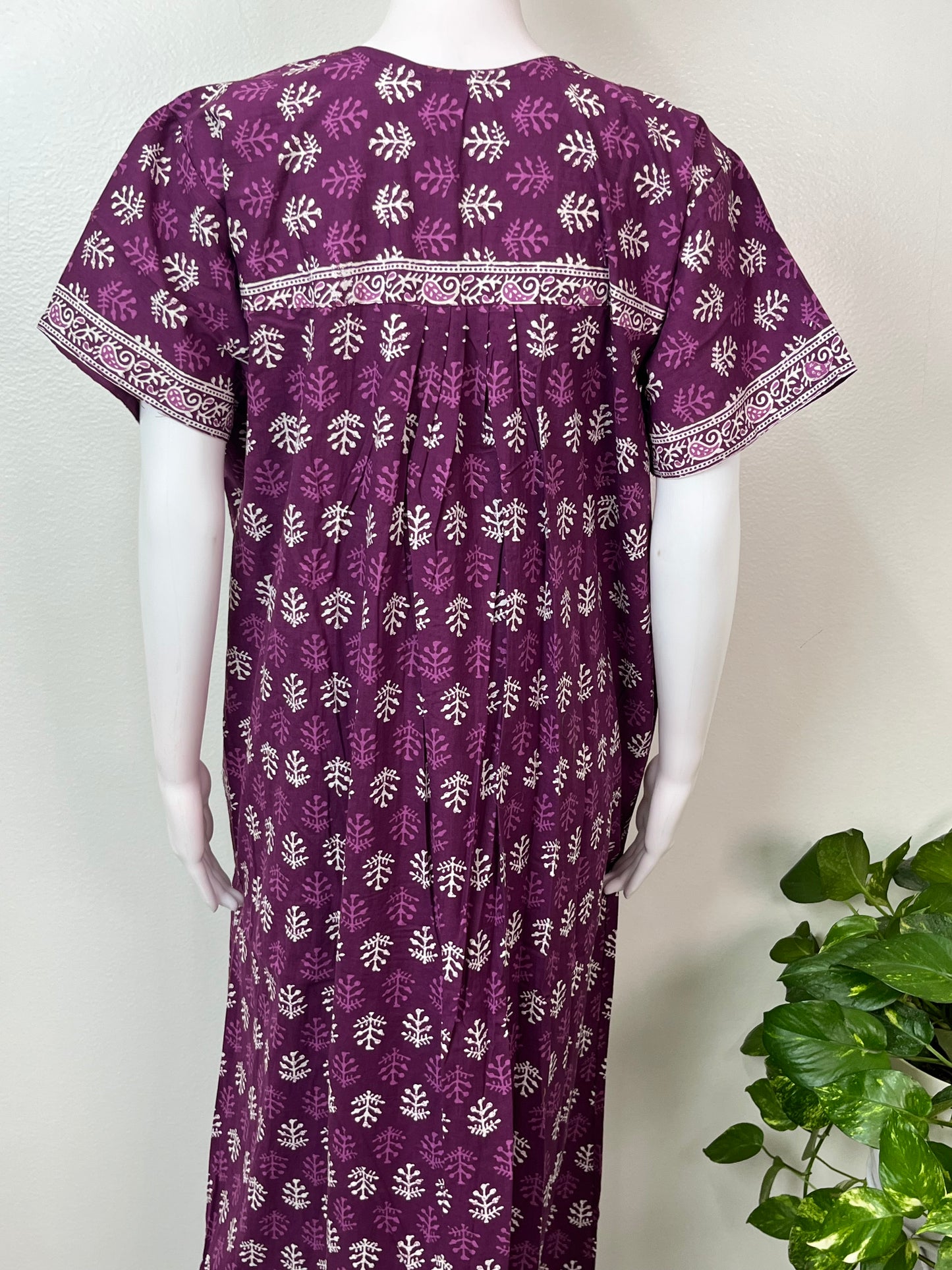 Purple Pure Cotton Nightgown Soft & Comfortable