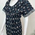 Black Pure Cotton Nightgown Elegant & Breathable