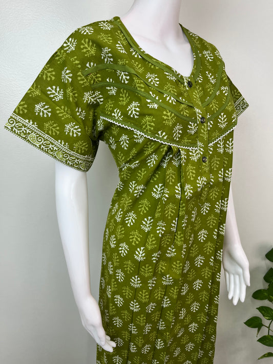 Green Pure Cotton Nighty Soft & Comfortable