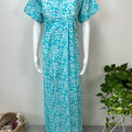 Blue Pleated Style 100% Cotton Nighty
