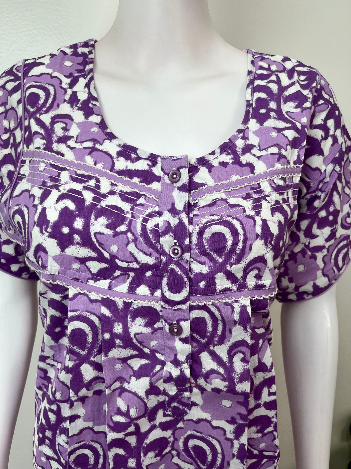 Purple 100% Cotton Nighty for Women