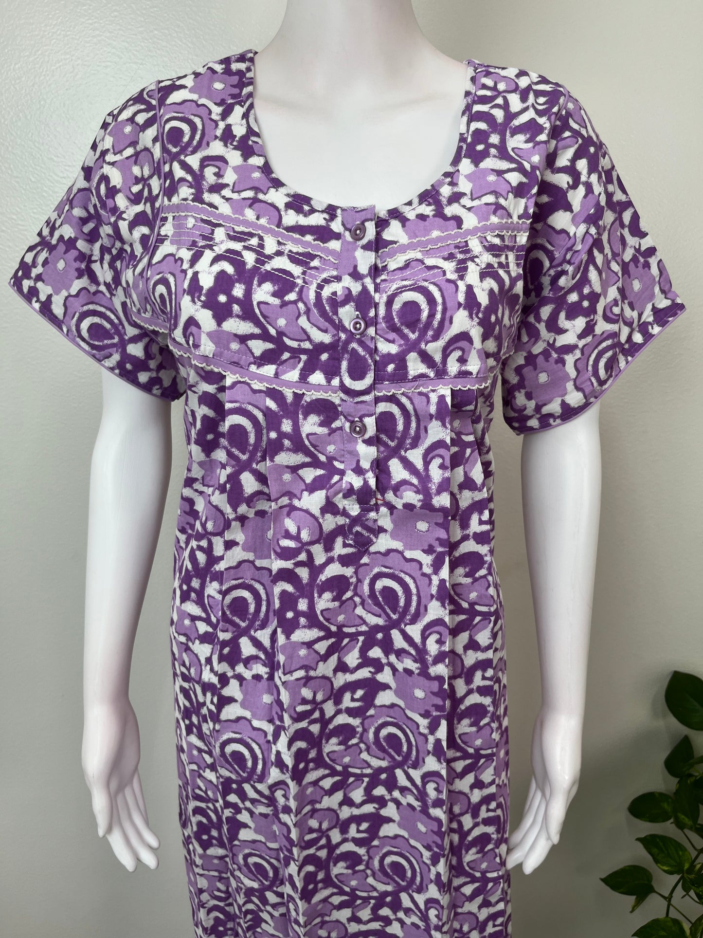 Purple 100% Cotton Nighty for Women