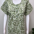 Green 100% Cotton Nightgown Elegant & Comfortable