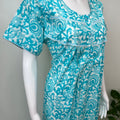 Blue Pleated Style 100% Cotton Nighty