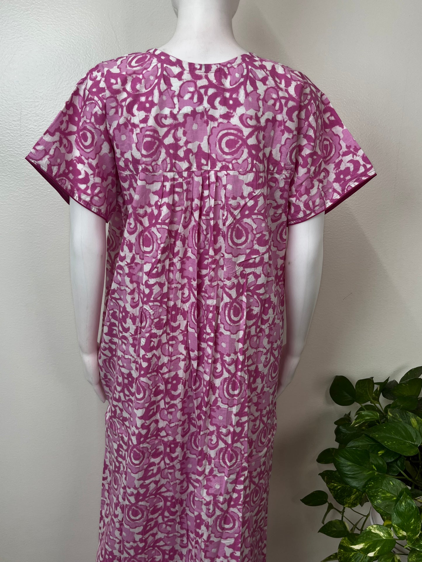 Pink Pure Cotton Nightgown Soft & Breathable