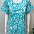 Blue Pleated Style 100% Cotton Nighty