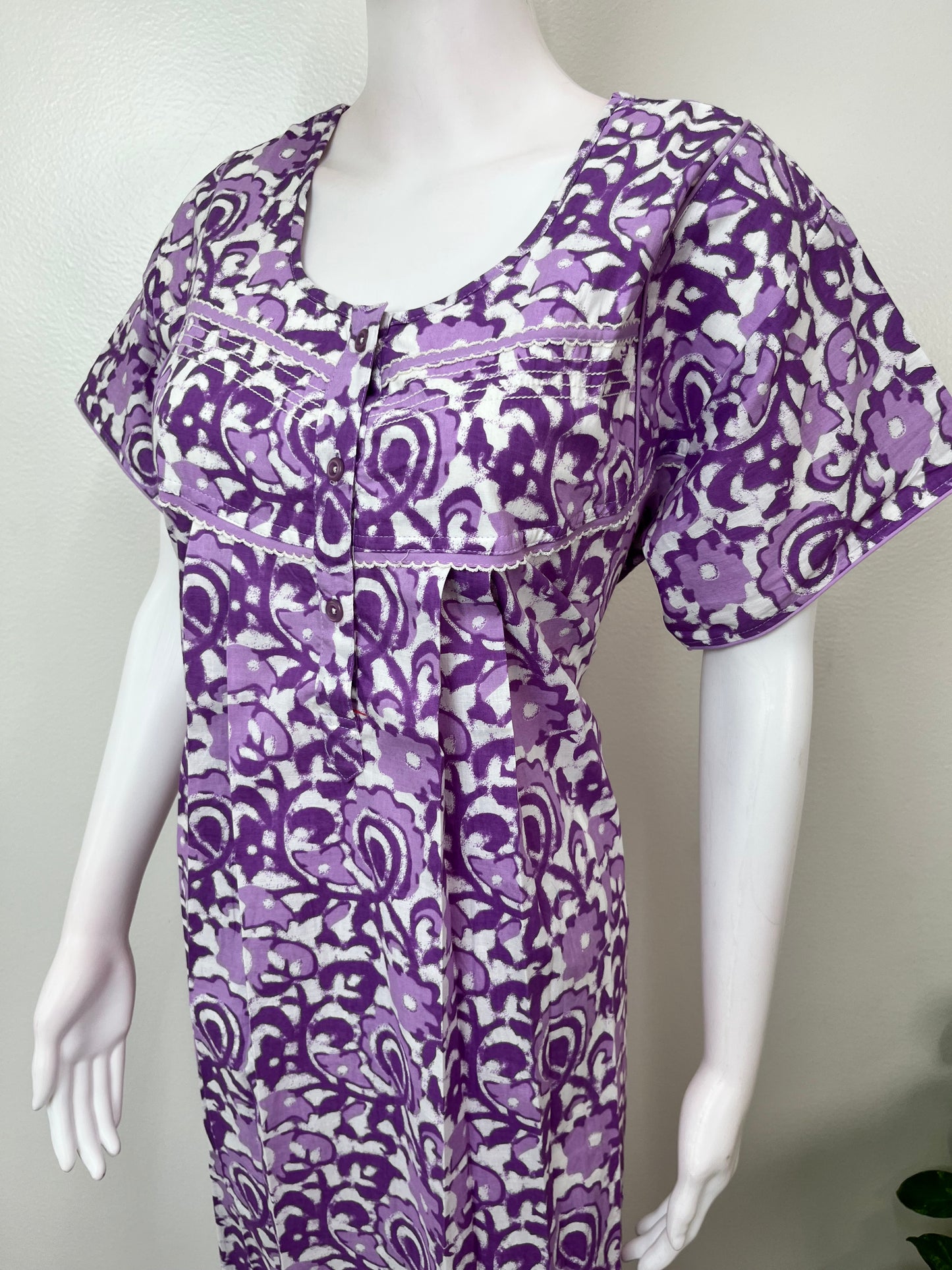Purple 100% Cotton Nighty for Women