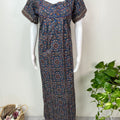 Navy Blue Geometric Print 100% Cotton