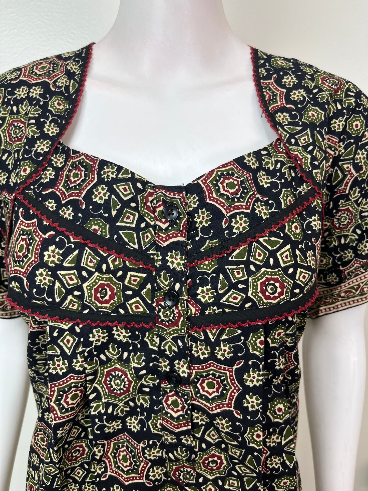 Black Pleated Style Nighty for Women
