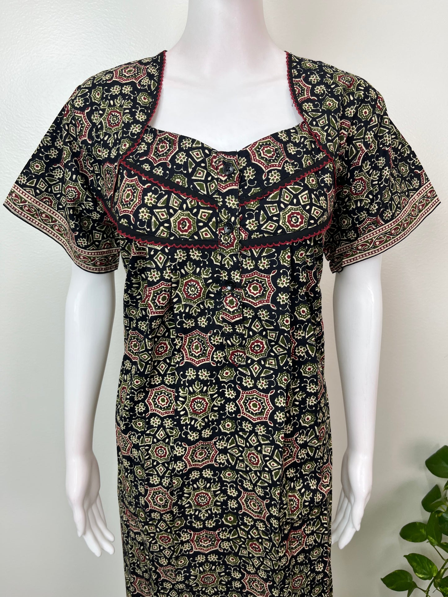 Black Pleated Style Nighty for Women