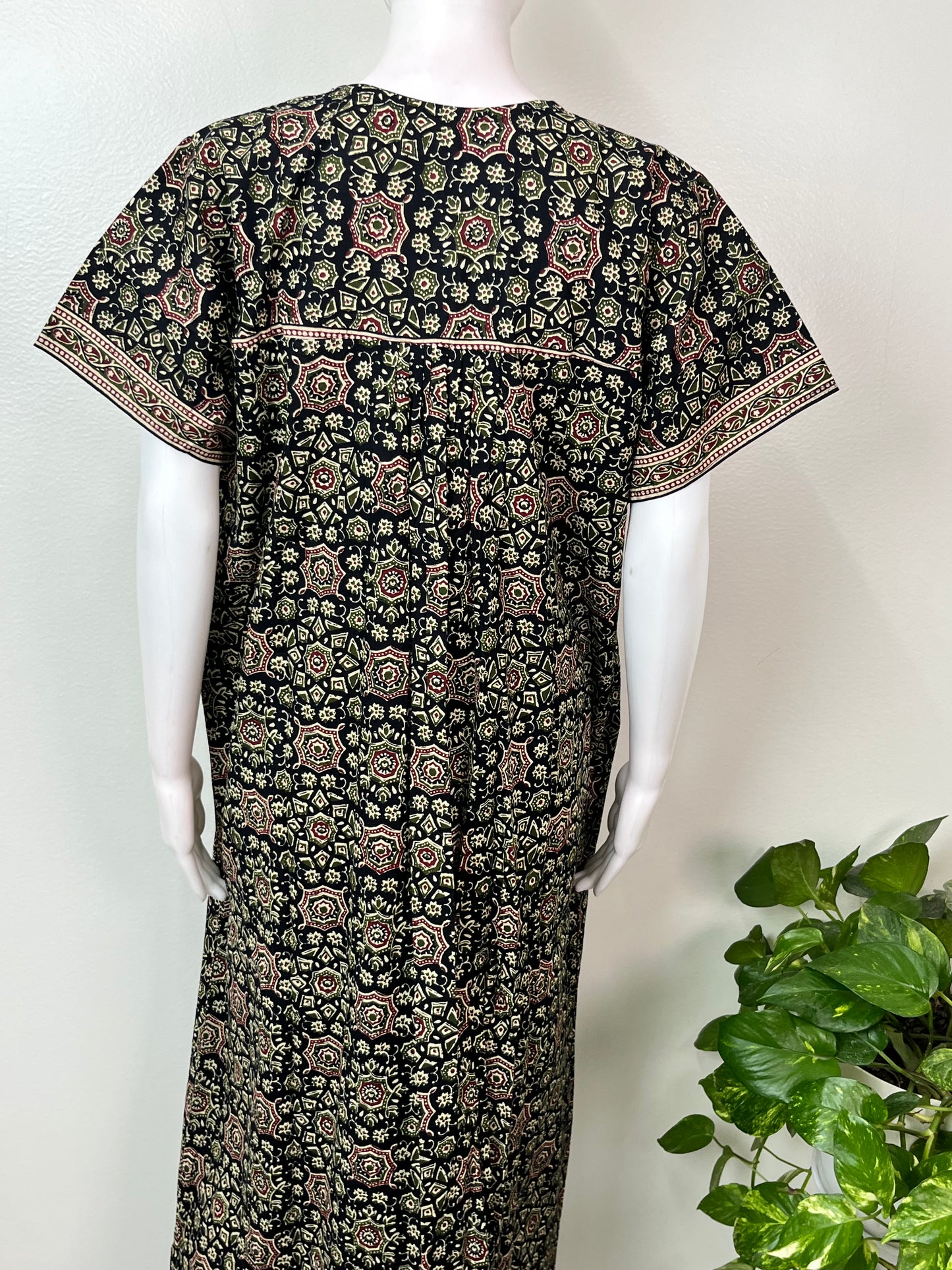 Black Pleated Style Nighty for Women