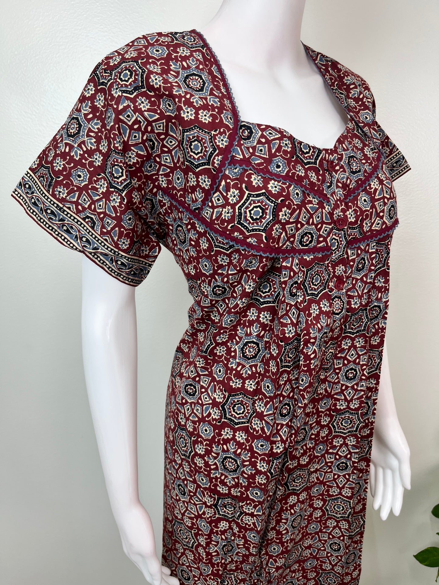 Brown Digital Print 100% Cotton Nightgown