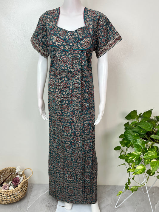 Pleated Style 100% Cotton Nighty