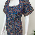 Navy Blue Geometric Print 100% Cotton