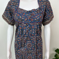 Navy Blue Geometric Print 100% Cotton