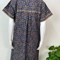 Navy Blue Geometric Print 100% Cotton