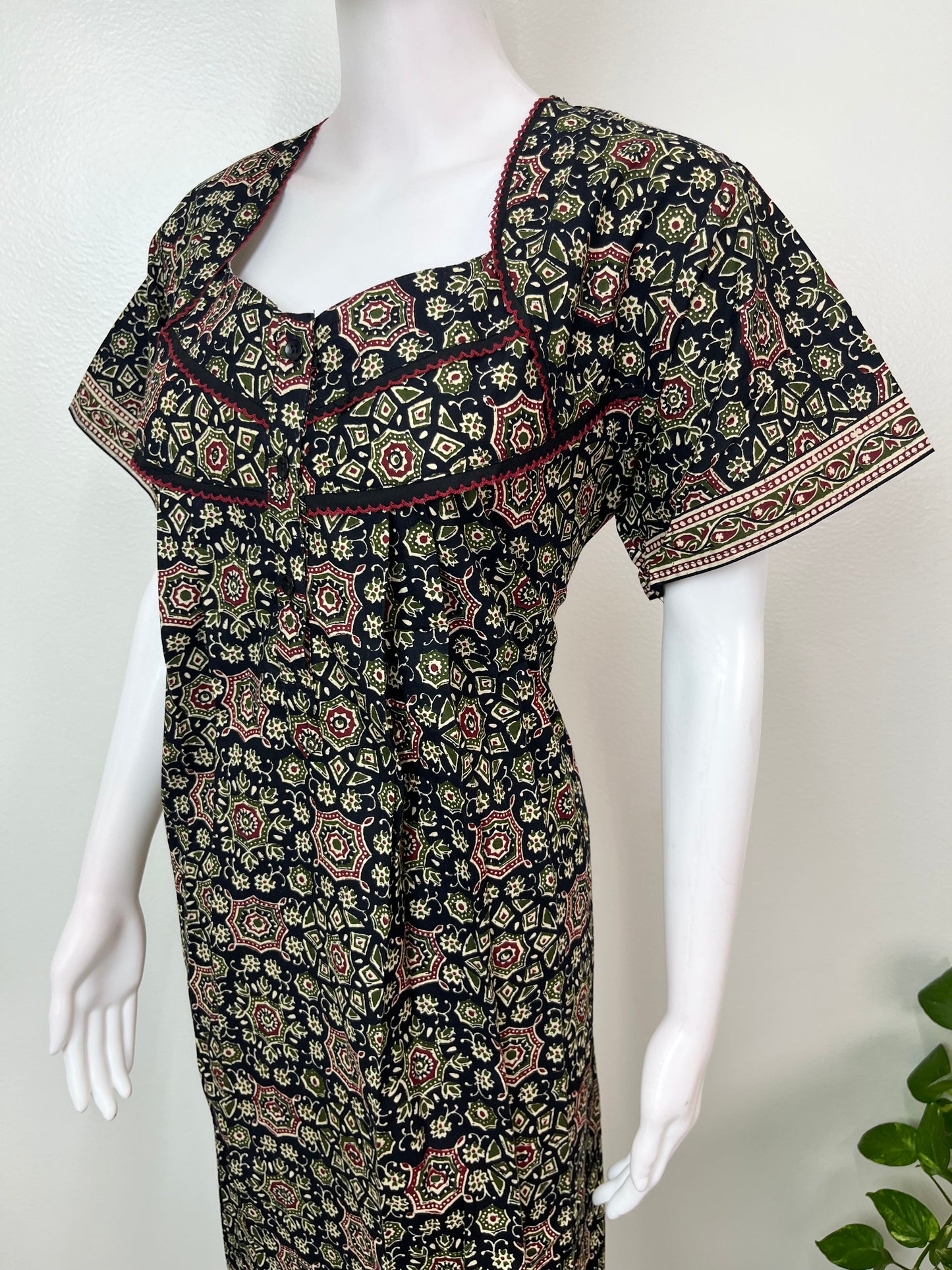 Black Pleated Style Nighty for Women