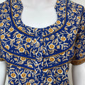 Royal Blue Floral Printed 100% Cotton Nightgown