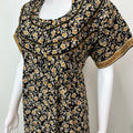 Black Pure Cotton Women's Nighty