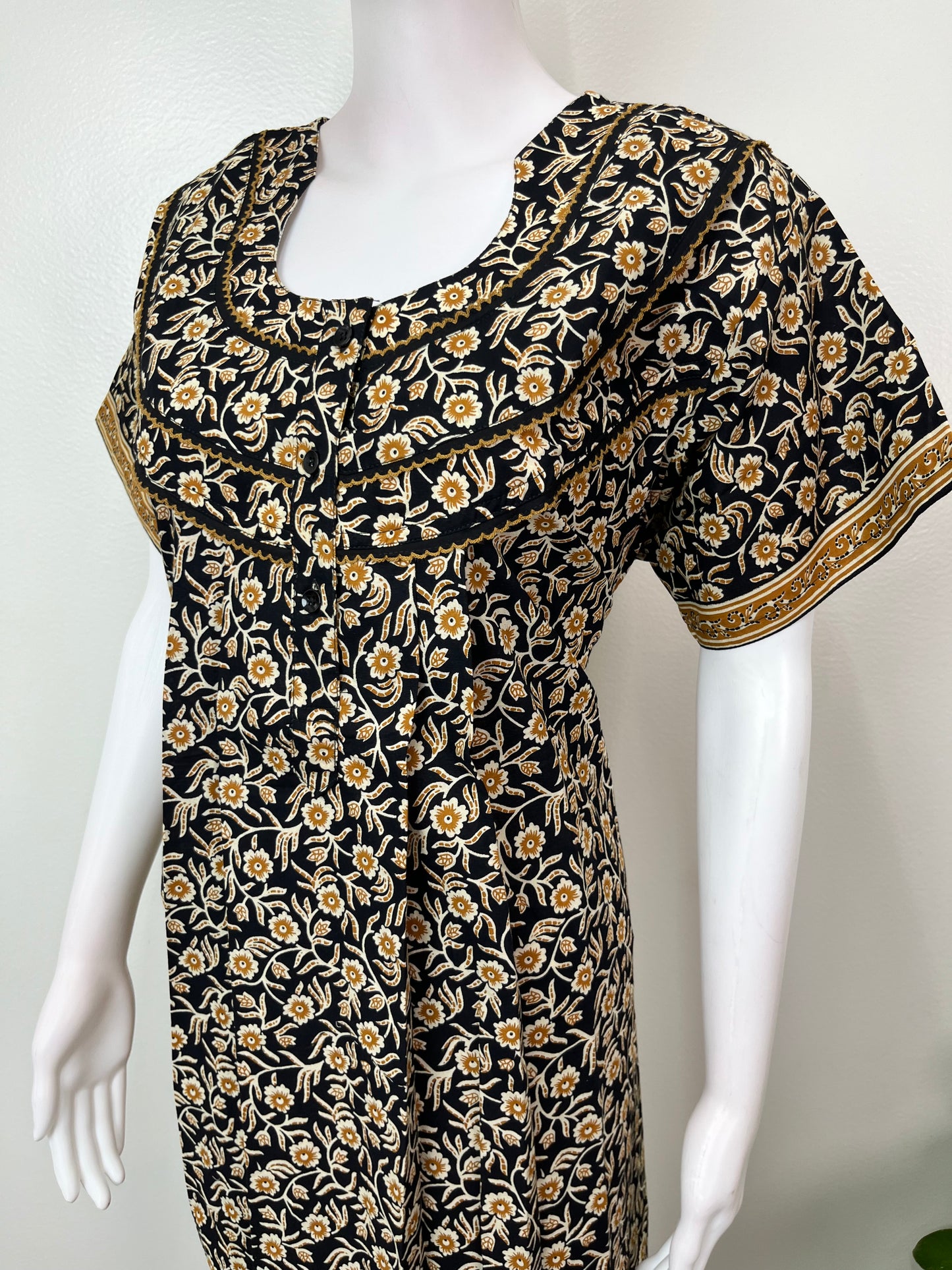 Black Pure Cotton Women's Nighty
