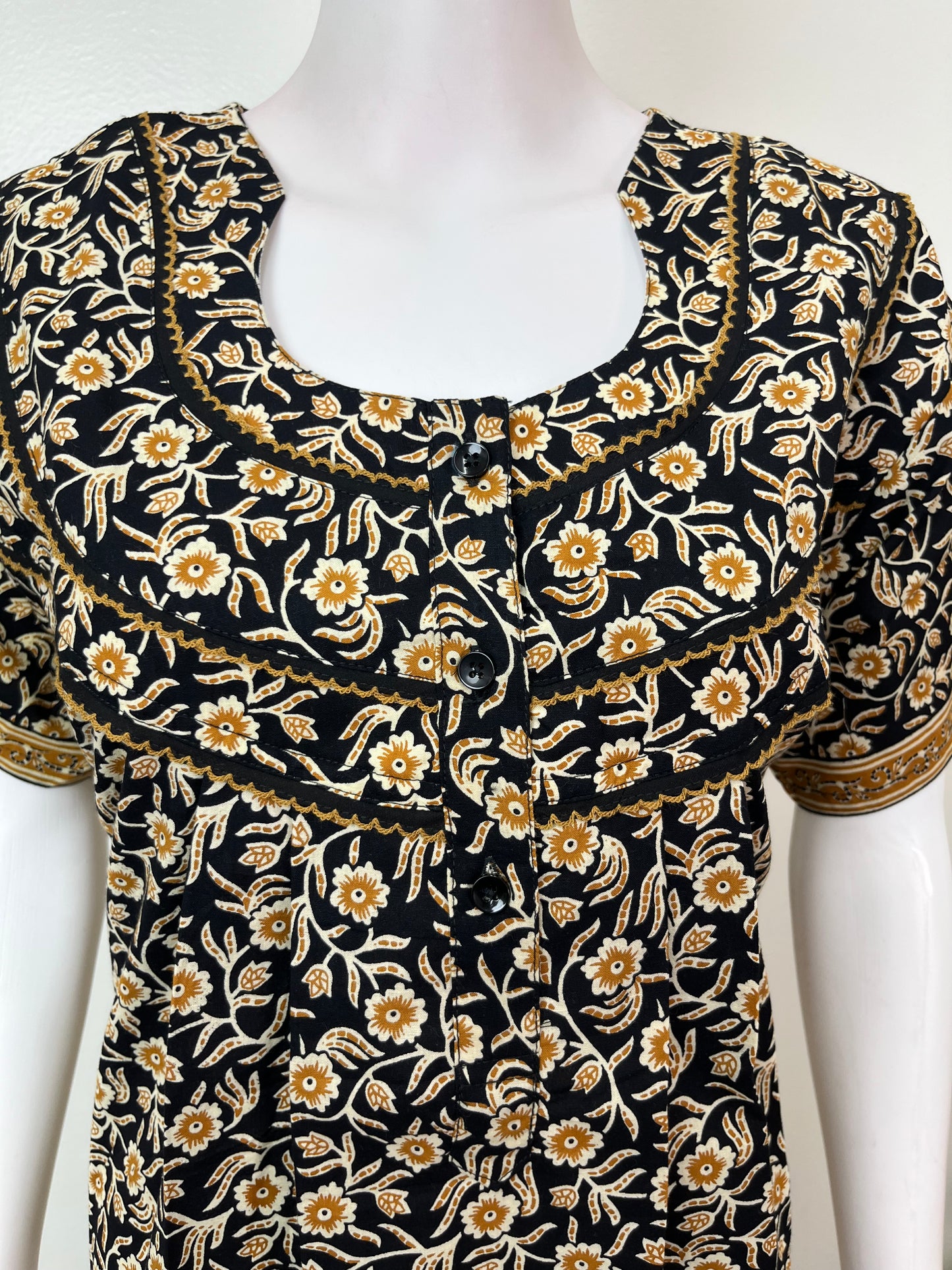 Black Pure Cotton Women's Nighty