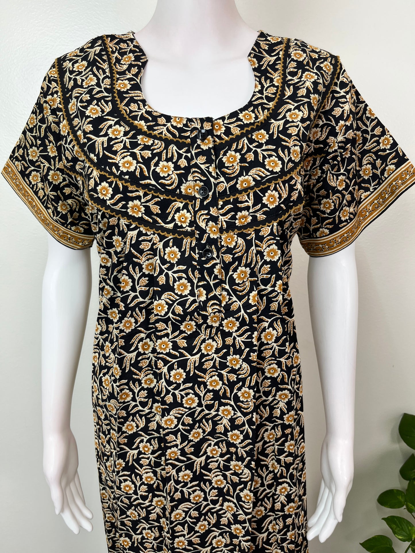 Black Pure Cotton Women's Nighty