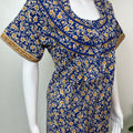 Royal Blue Floral Printed 100% Cotton Nightgown
