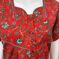Red Pure Cotton Nightgown Soft & Comfortable