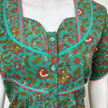 Green Floral Printed 100% Cotton Nighty