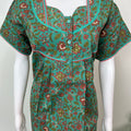 Green Floral Printed 100% Cotton Nighty