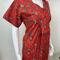 Red Pure Cotton Nightgown Soft & Comfortable