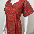 Red Pure Cotton Nightgown Soft & Comfortable