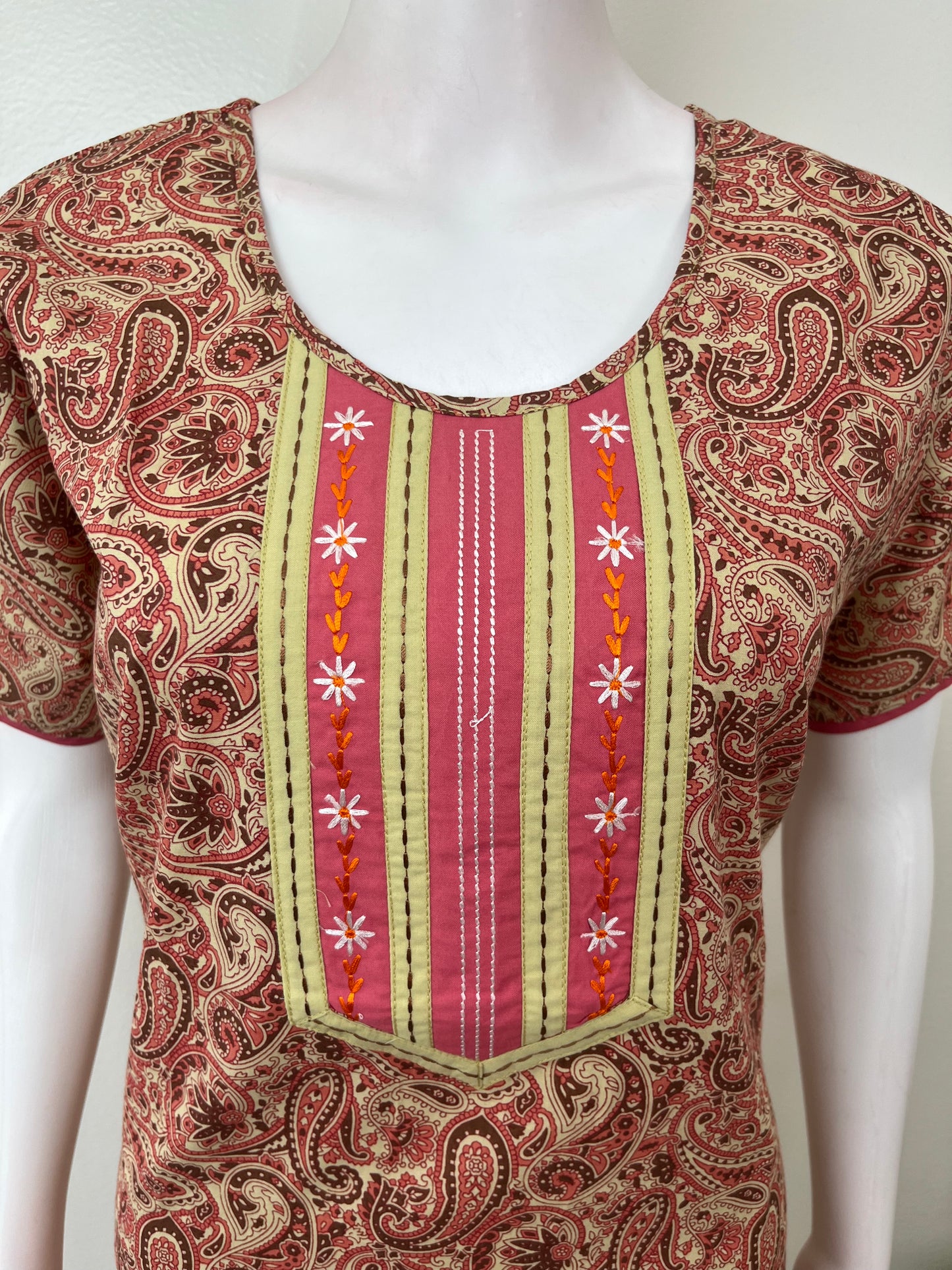 Maroon Printed 100% Cotton Nighty