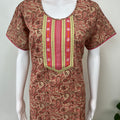 Maroon Printed 100% Cotton Nighty