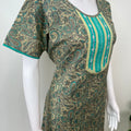 Teal Embroidered 100% Cotton Nightgown