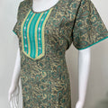 Teal Embroidered 100% Cotton Nightgown