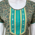 Teal Embroidered 100% Cotton Nightgown