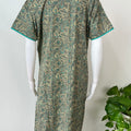 Teal Embroidered 100% Cotton Nightgown