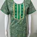 Green Elegant Emroidery 100% Cotton Nighty