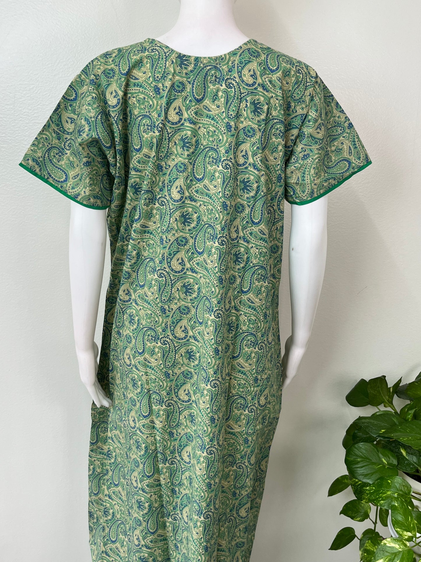 Green Elegant Emroidery 100% Cotton Nighty